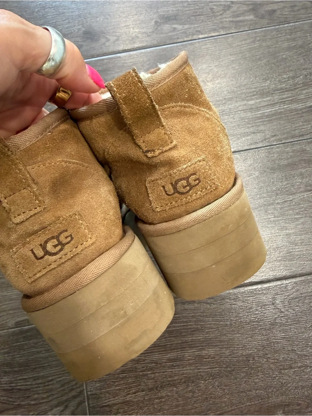 Ugg Mini Platform chestnut Boots Size 10